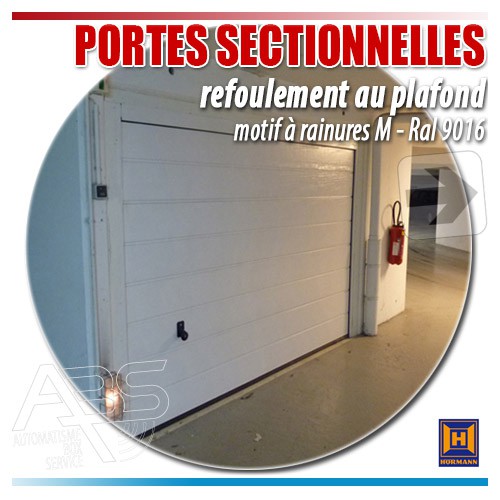 Porte de garage sectionnelle sans moteur