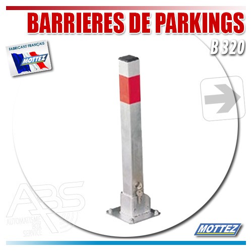 Barrière de parking rabatttable à pied central - Mottez