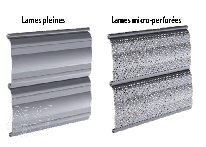 Rideaux métalliques avec différentes lames